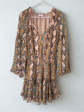 Buddy Love Multicolor Snake-Print Zozo dress size small